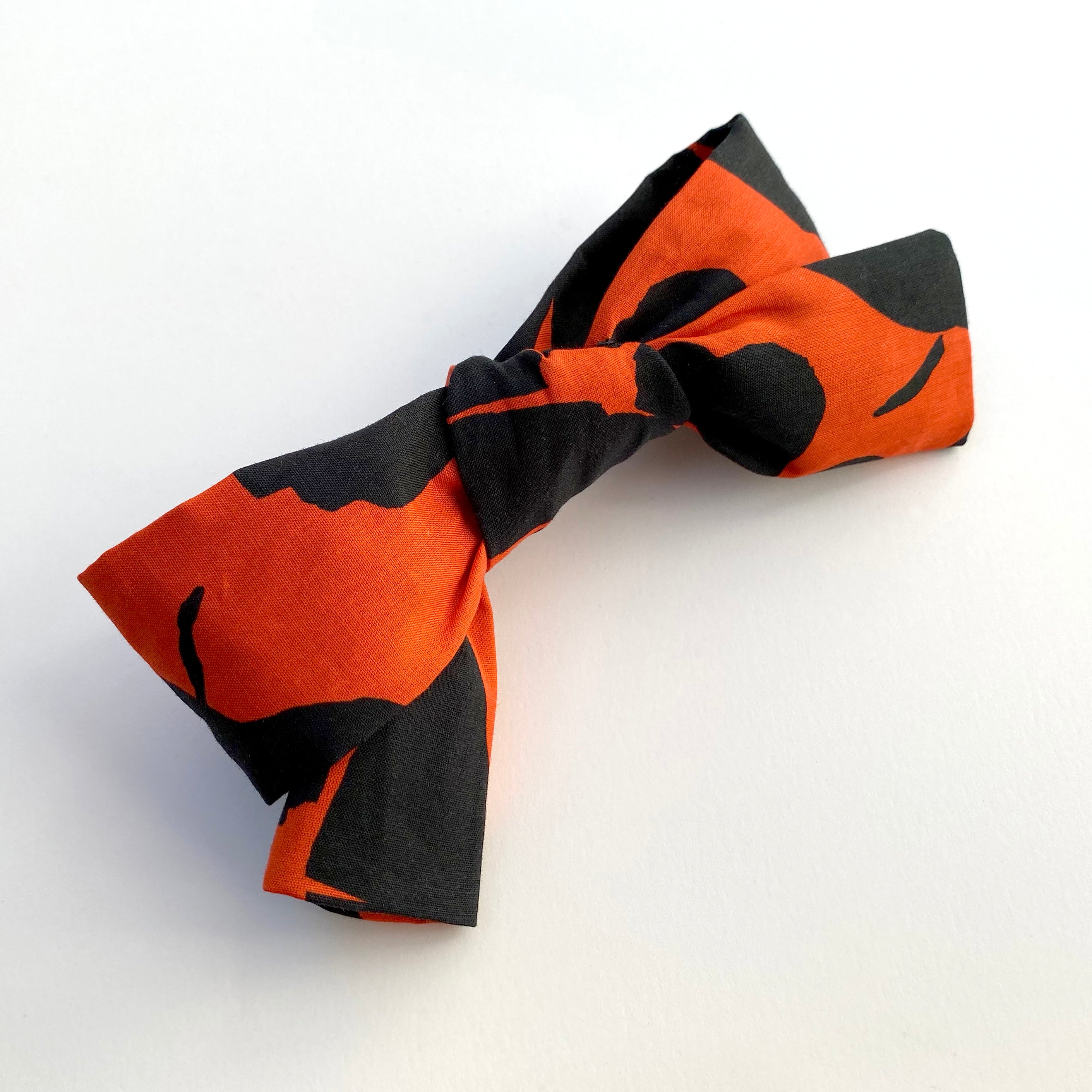POPPY PRINT POPLIN HAIR BOW
