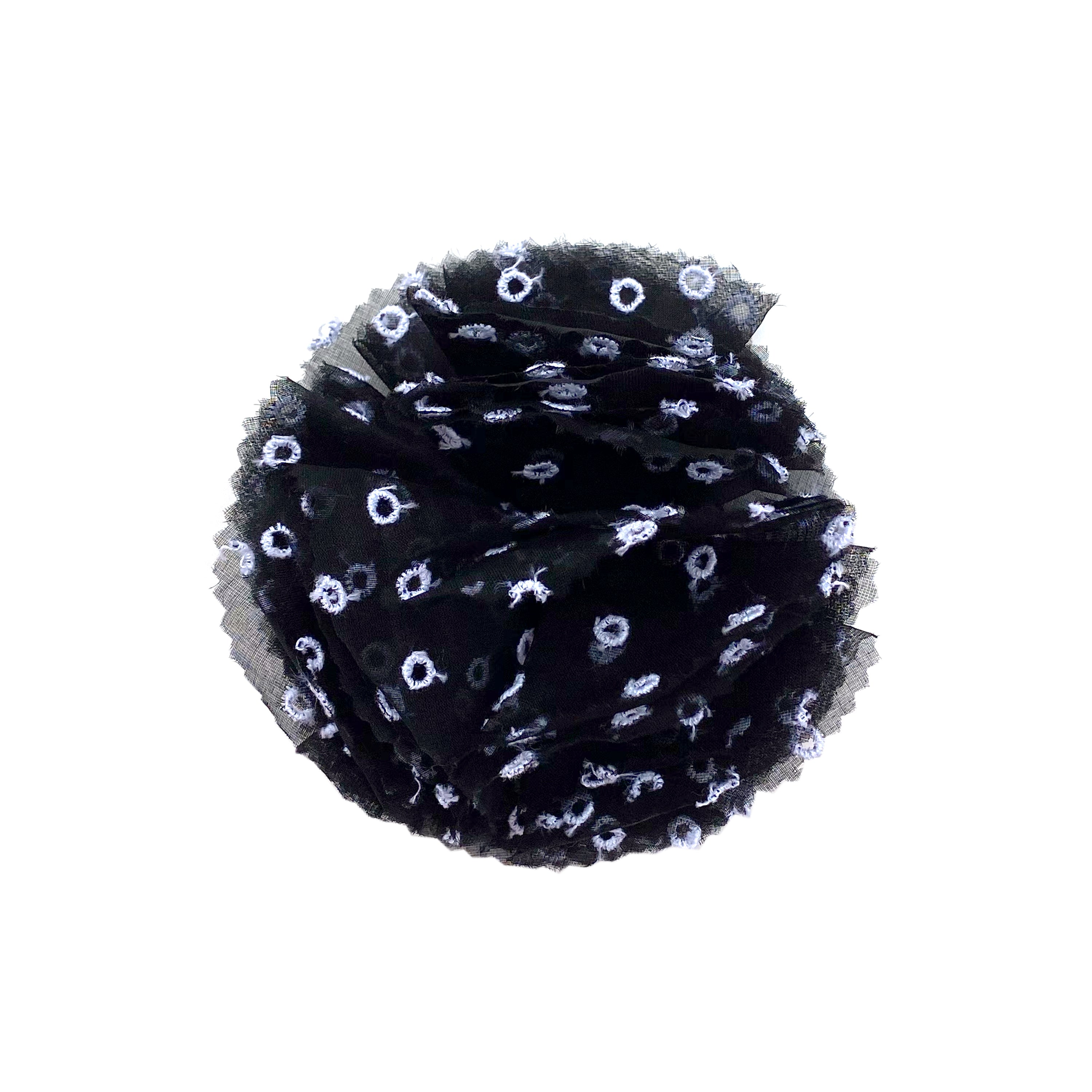 Black San Gallo Organdy Floral Hair Clip