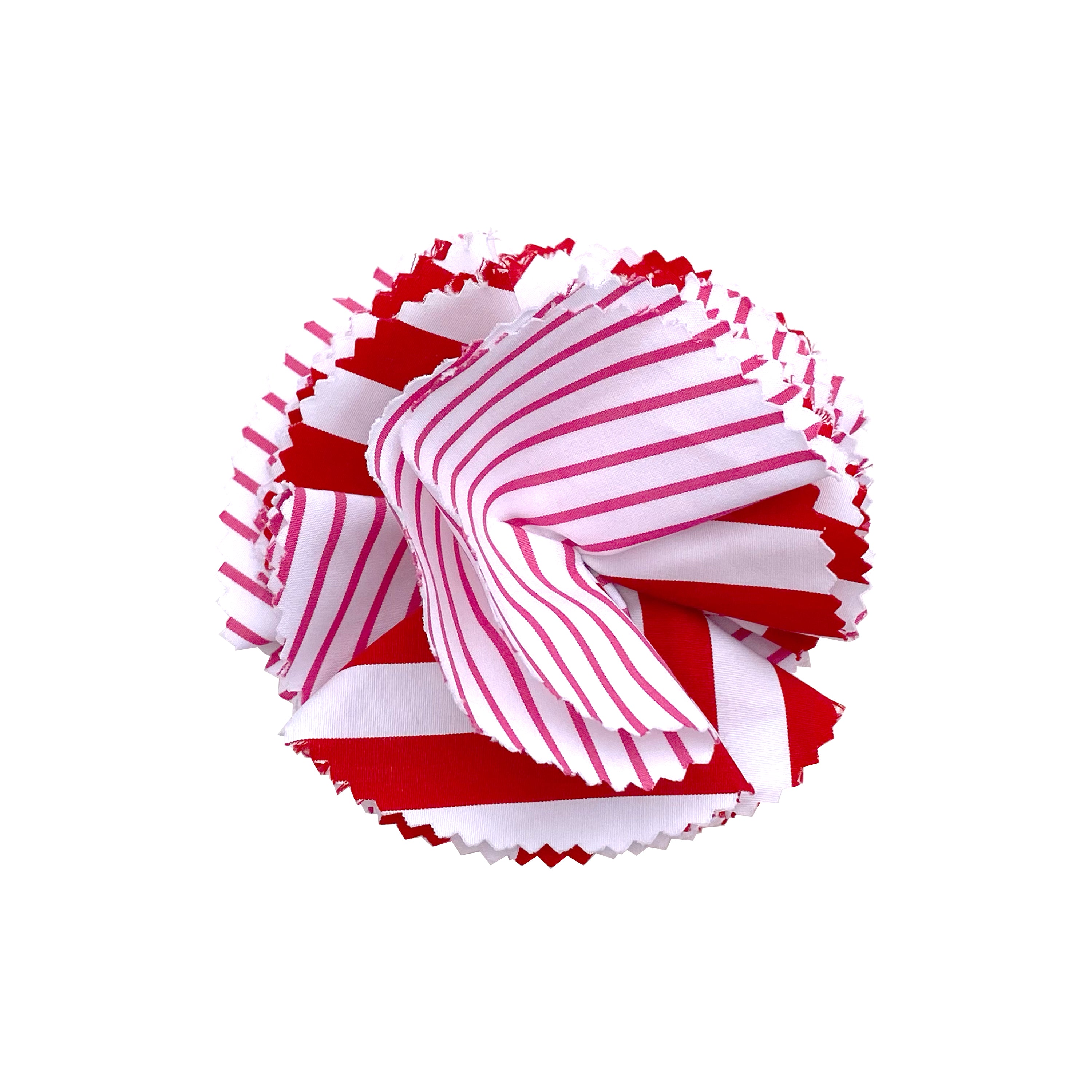 Mixed Stripe Poplin Floral Clip
