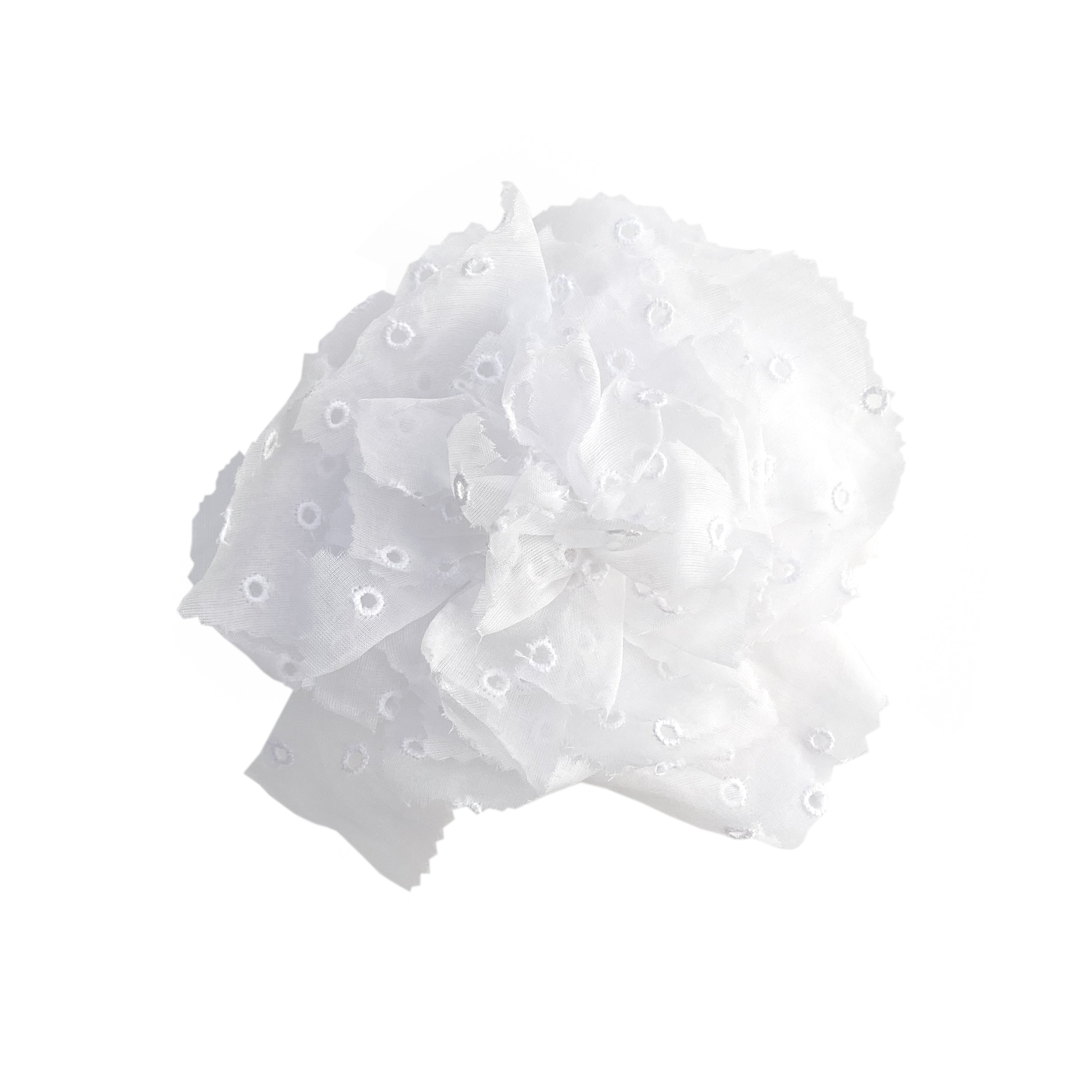 White San Gallo Organdy Unique Hair Clip