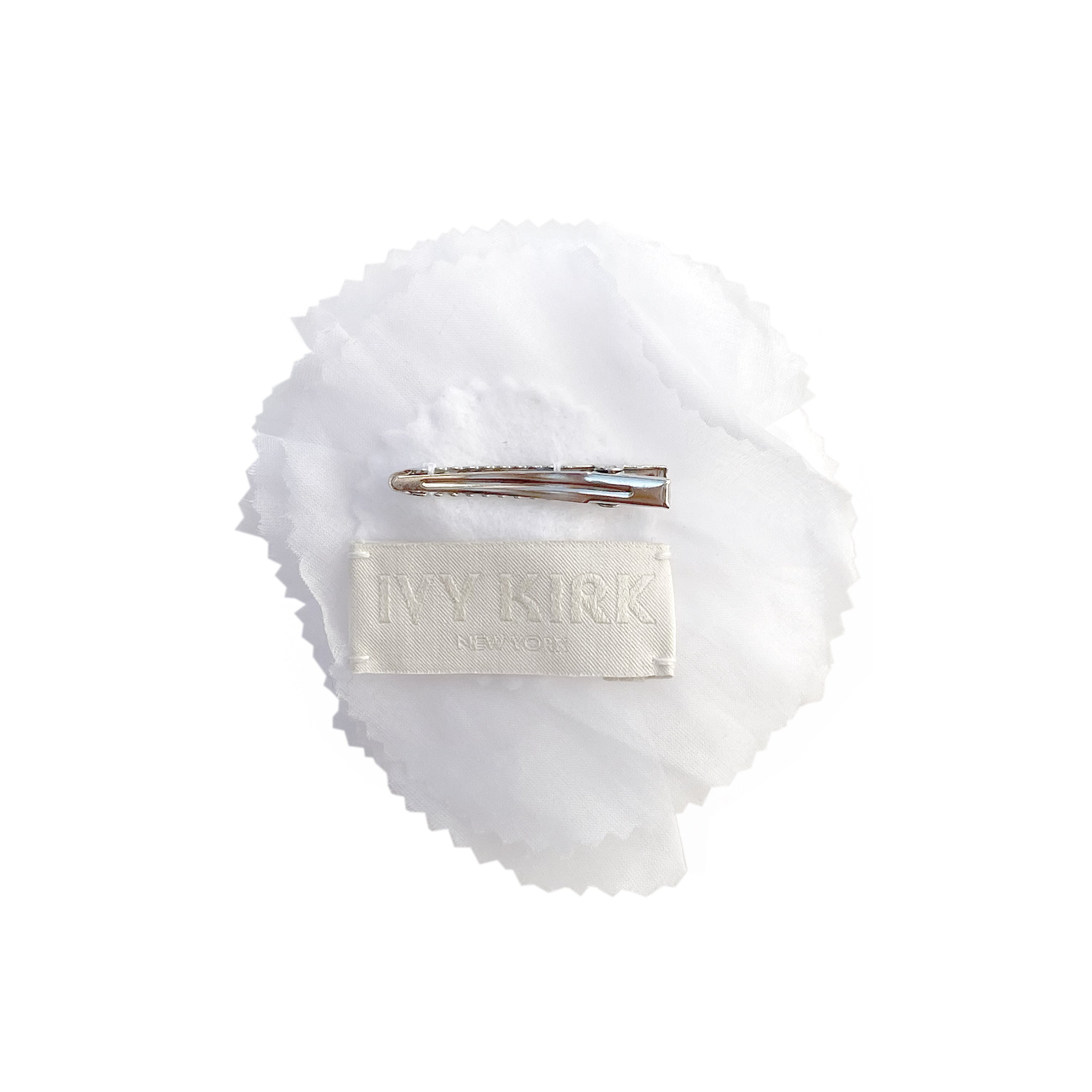 White Organdy Floral Clip
