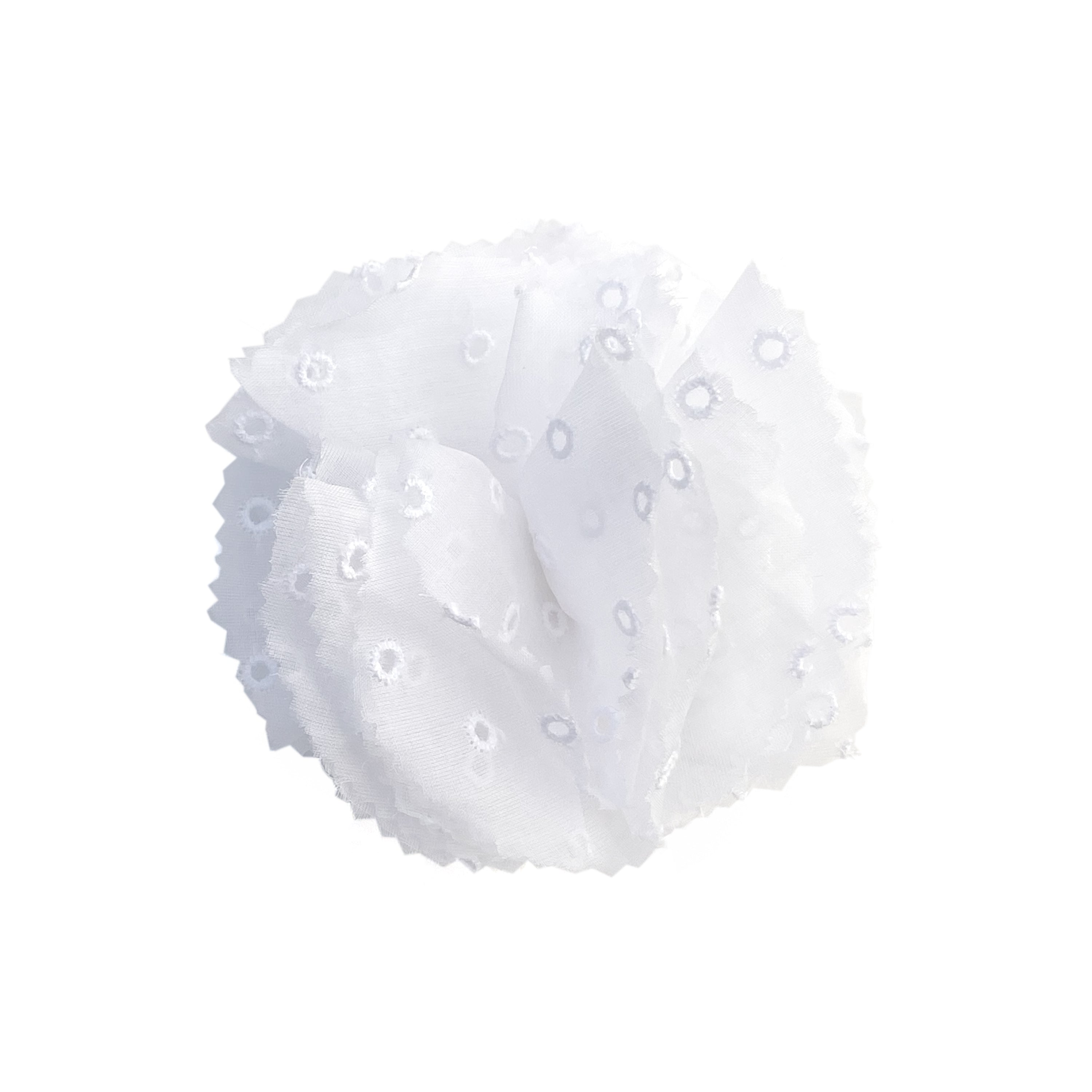 White San Gallo Organdy Floral Hair Clip