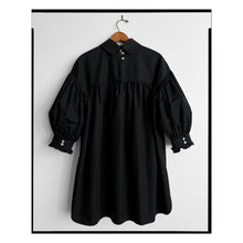 Load image into Gallery viewer, Black Poplin Bow Tunic

