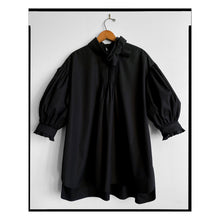 Load image into Gallery viewer, Black Poplin Bow Tunic
