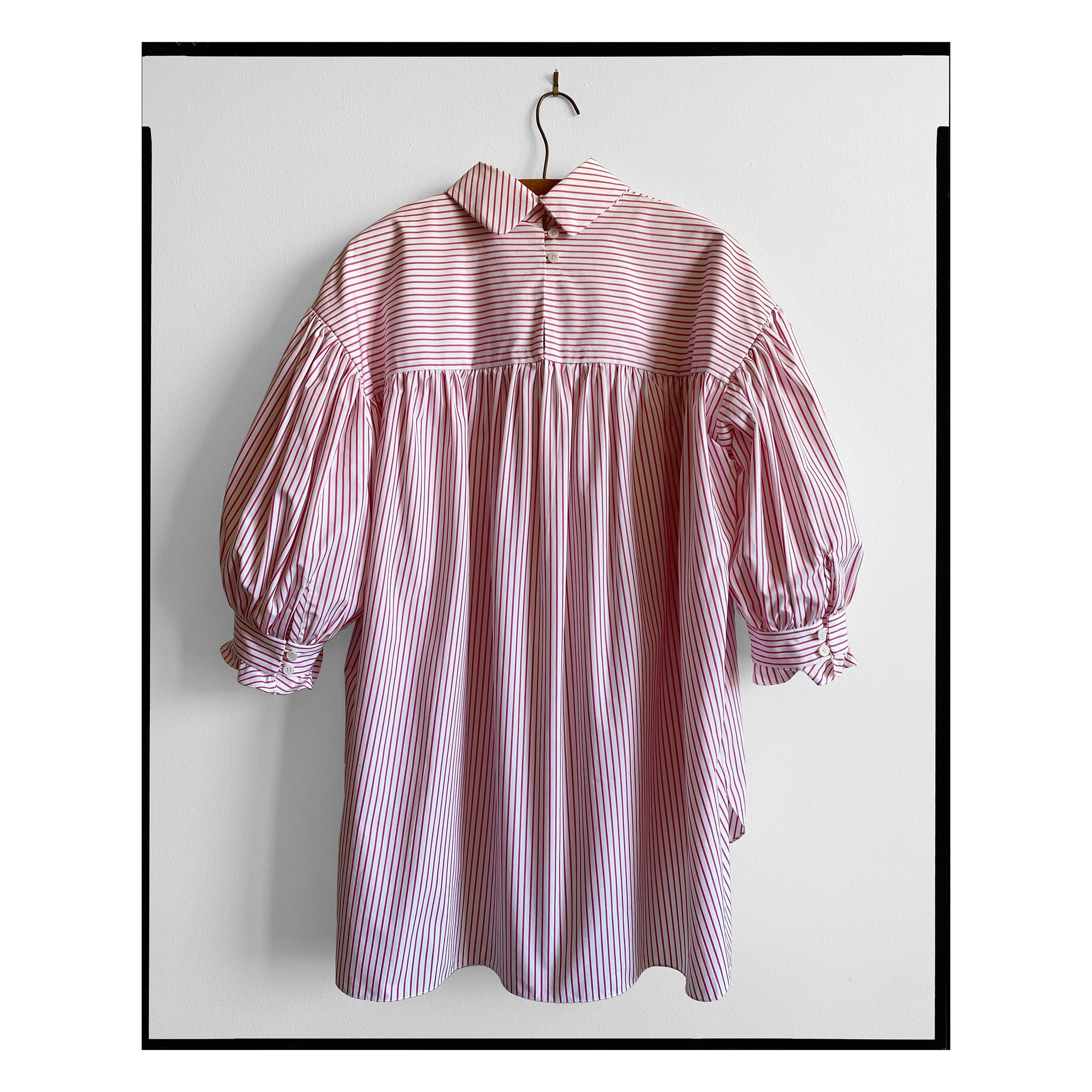 Pink & White Striped Poplin Bow Tunic