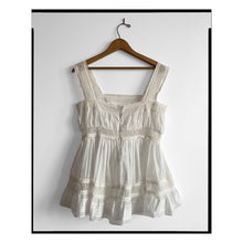Load image into Gallery viewer, Broderie Anglaise Strappy Peplum Top
