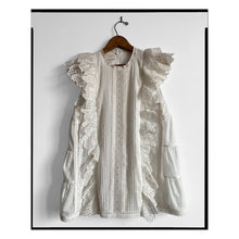 Load image into Gallery viewer, Broderie Anglaise Tiered Back Ruffle Top
