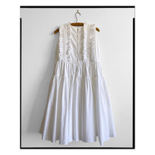 Load image into Gallery viewer, White Pintuck Ruffle Flared Dress
