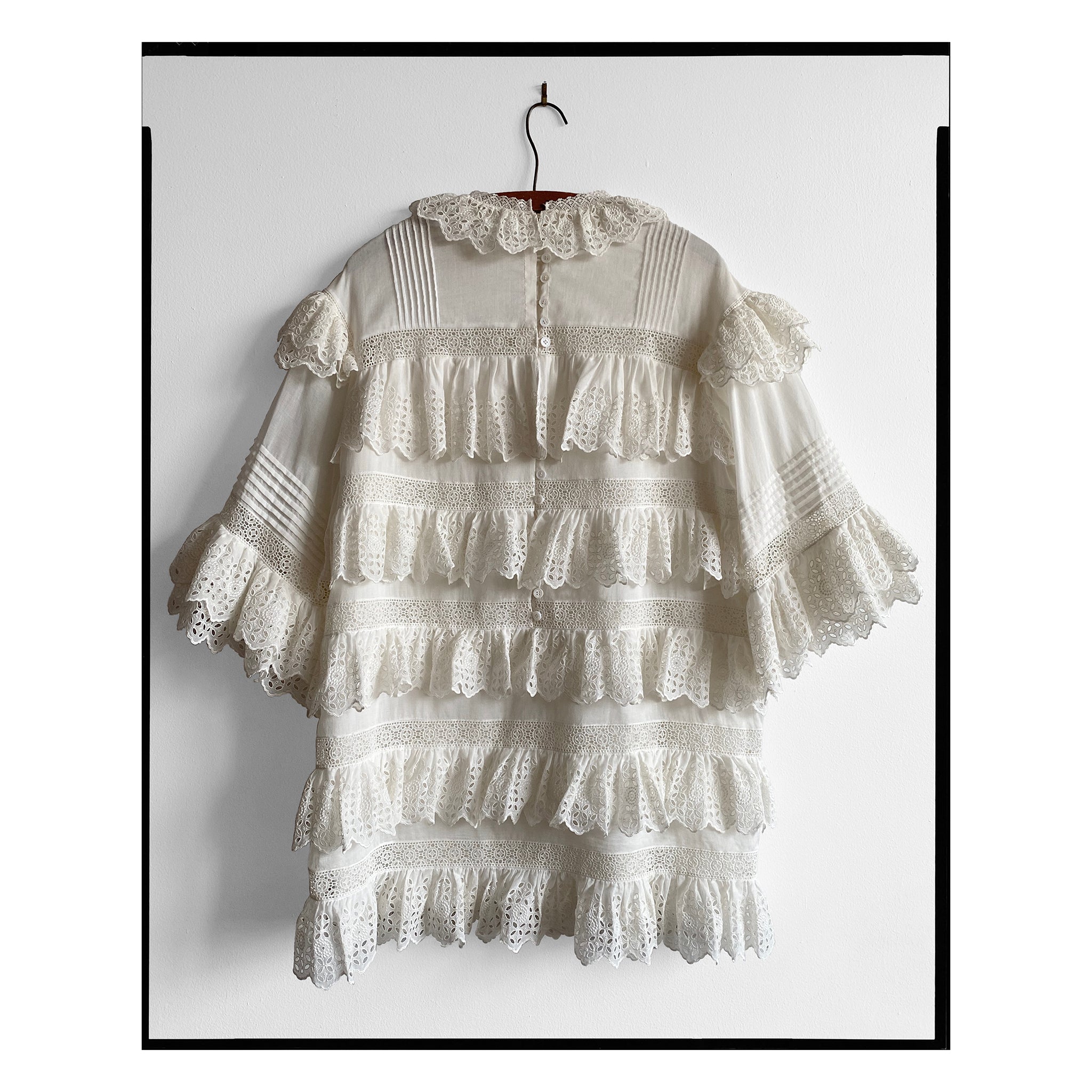 Broderie Anglaise Ruffled Shift Dress