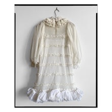 Load image into Gallery viewer, Cotton Tulle Ruffle Hem Shift Dress
