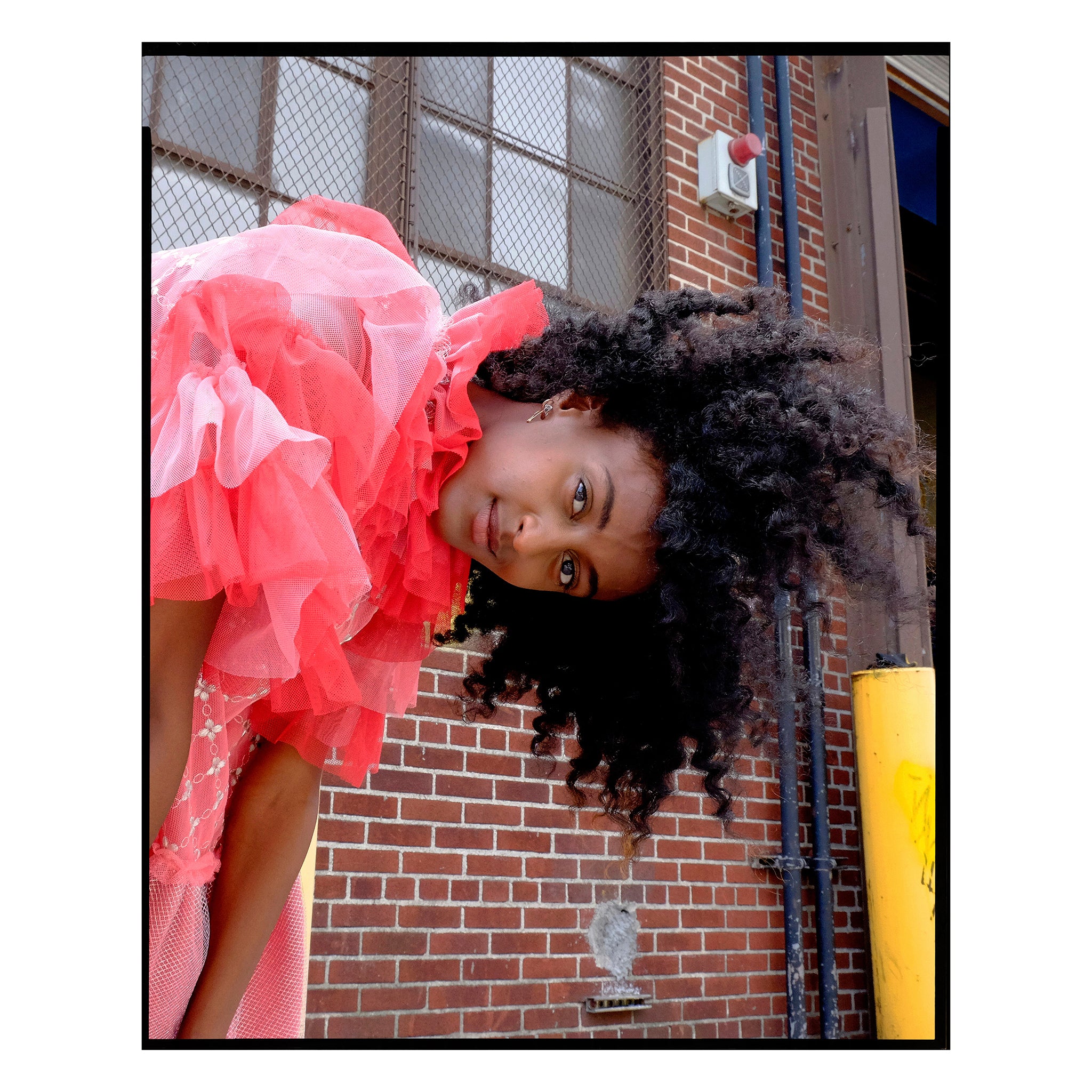 Embellished Pink & Red Cotton Tulle Pierrot Trapeze Dress