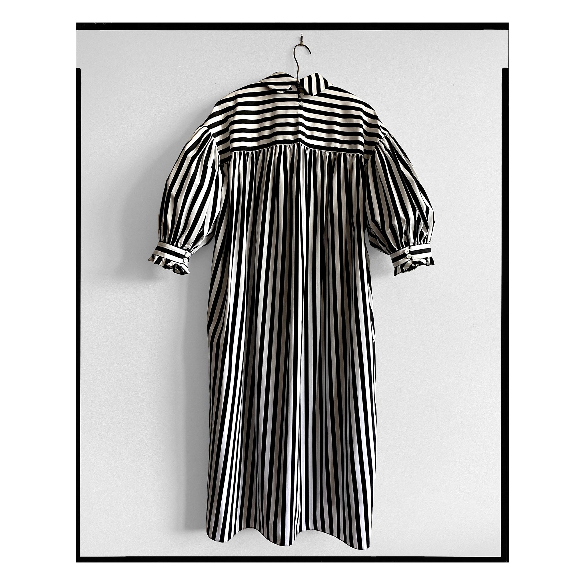 Black & White Striped Poplin Bow Dress