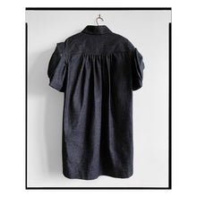 Load image into Gallery viewer, Denim Rosette Sleeve Shirtdress
