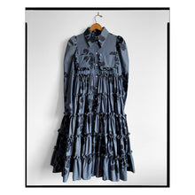 Load image into Gallery viewer, Chambray Ruffle Western Shirt Dress
