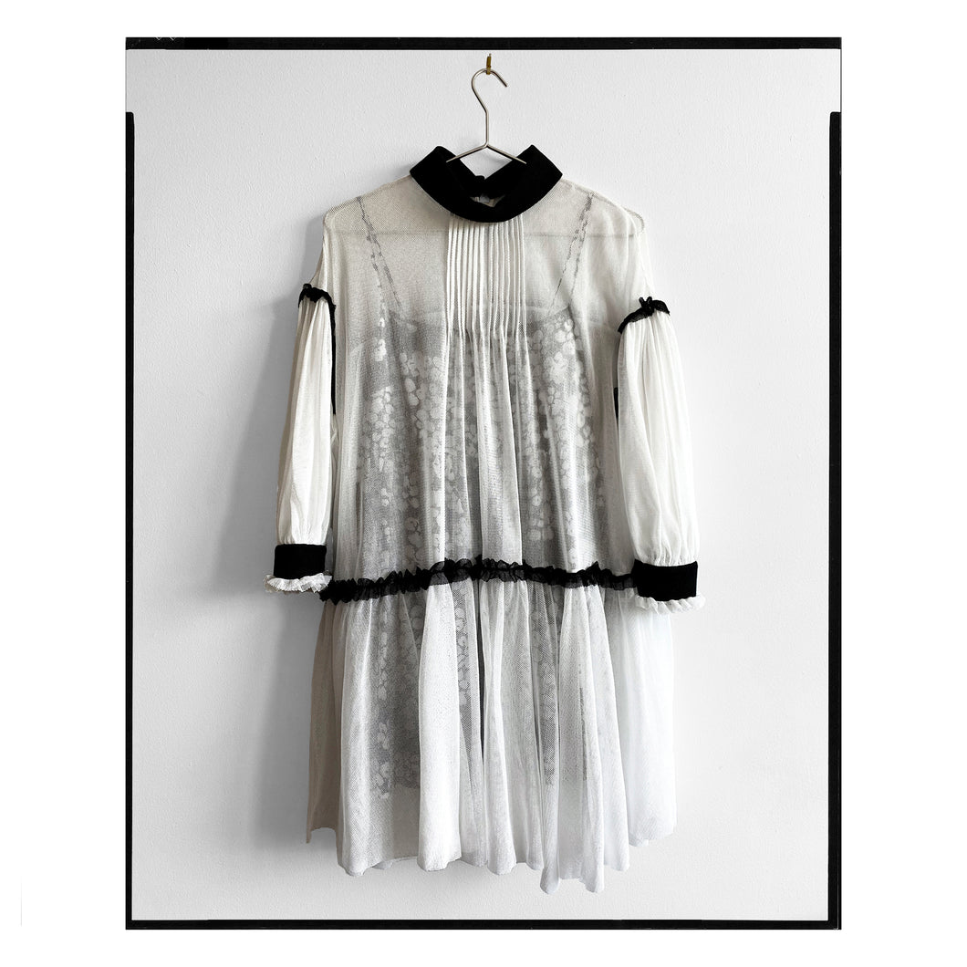 White Organic Cotton Tulle Tunic Dress