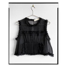 Load image into Gallery viewer, Black Organic Cotton Tulle Crop Top
