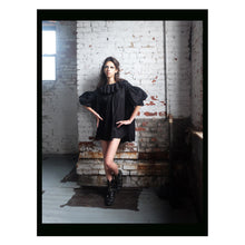 Load image into Gallery viewer, Black Mixed Eyelet Ruffle Tunic
