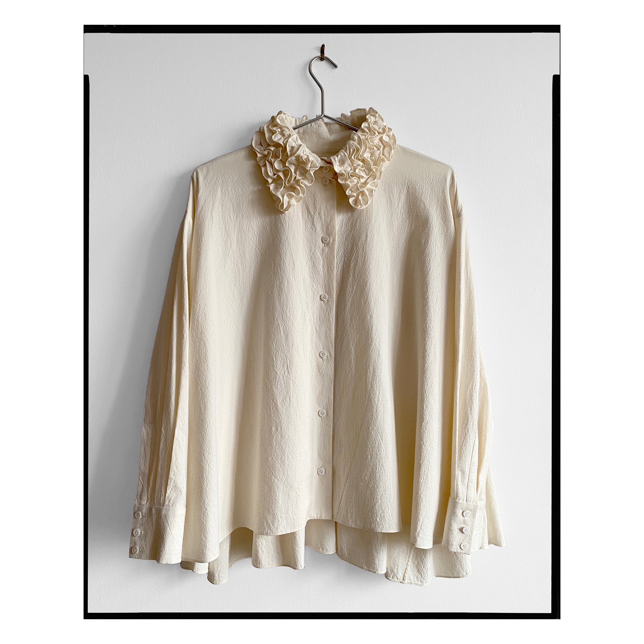 American Cotton Ruffle Collar Shirt