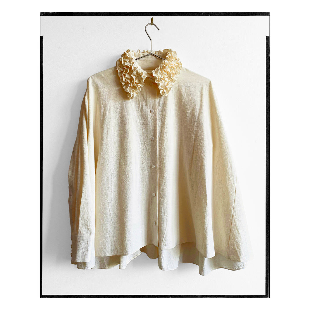 American Cotton Ruffle Collar Shirt