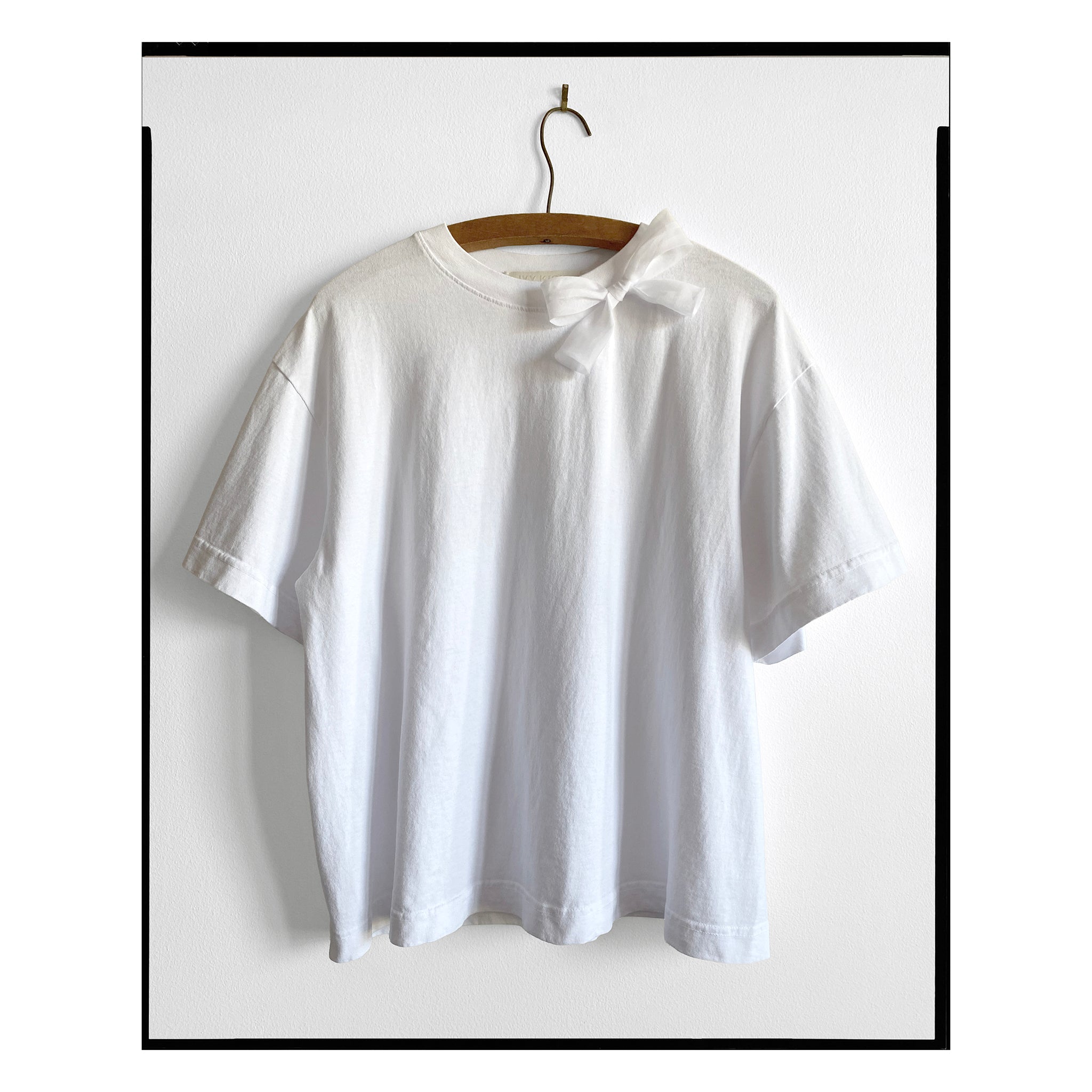White Organdy Single Bow Tee