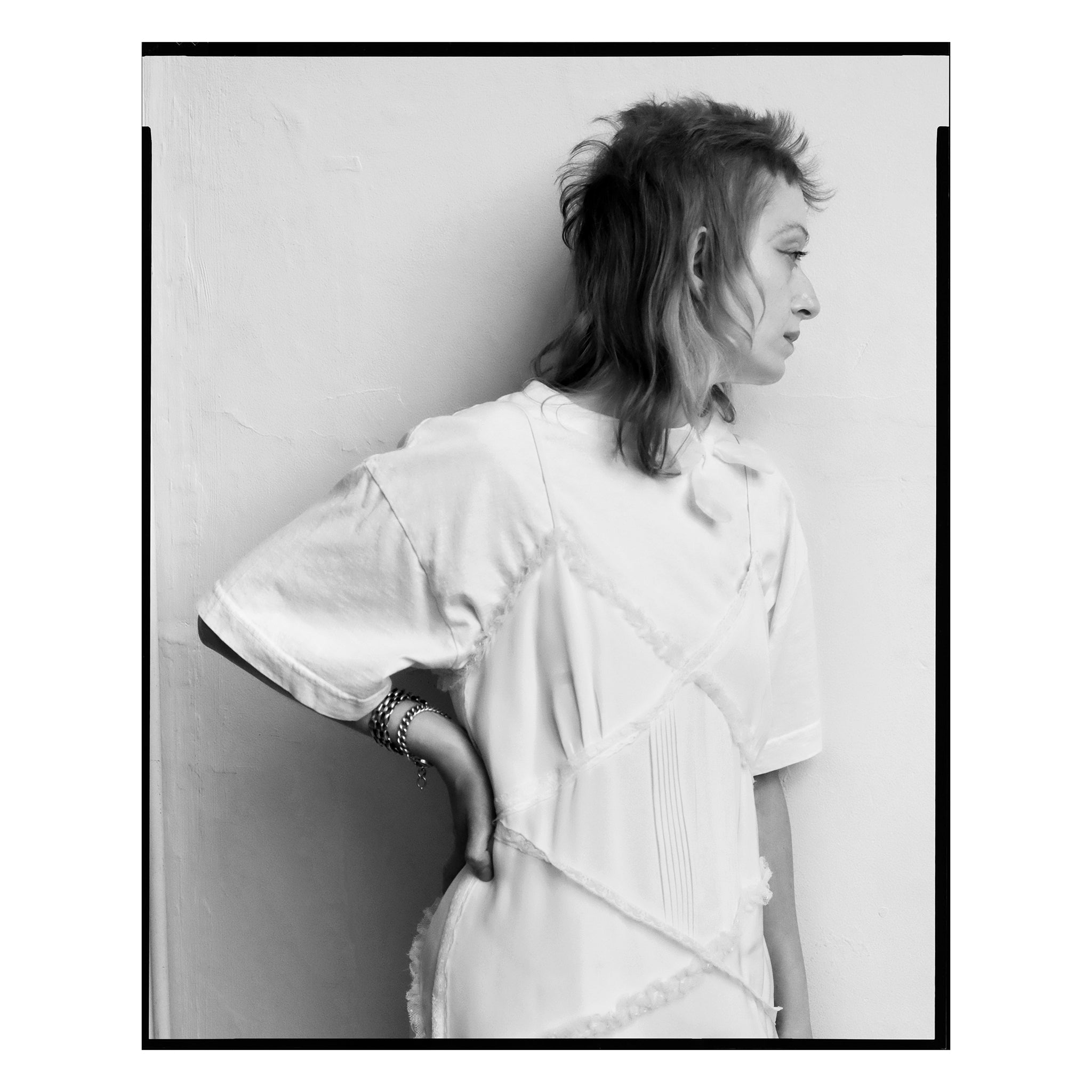 White Organdy Single Bow Tee