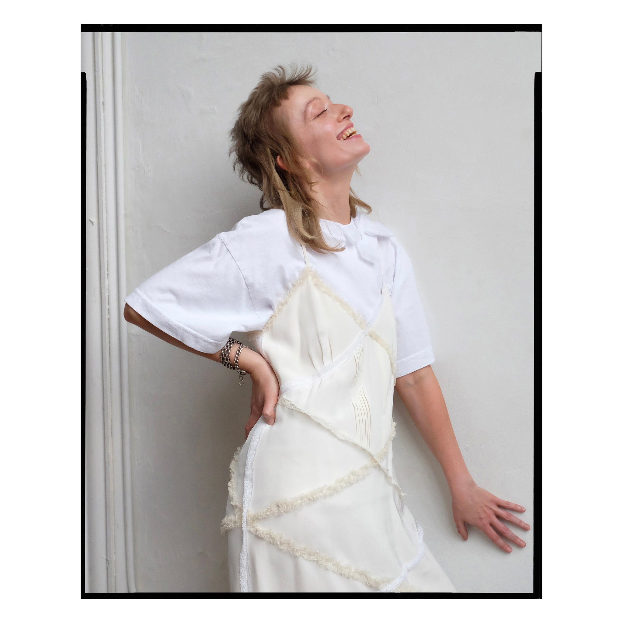 White Organdy Single Bow Tee