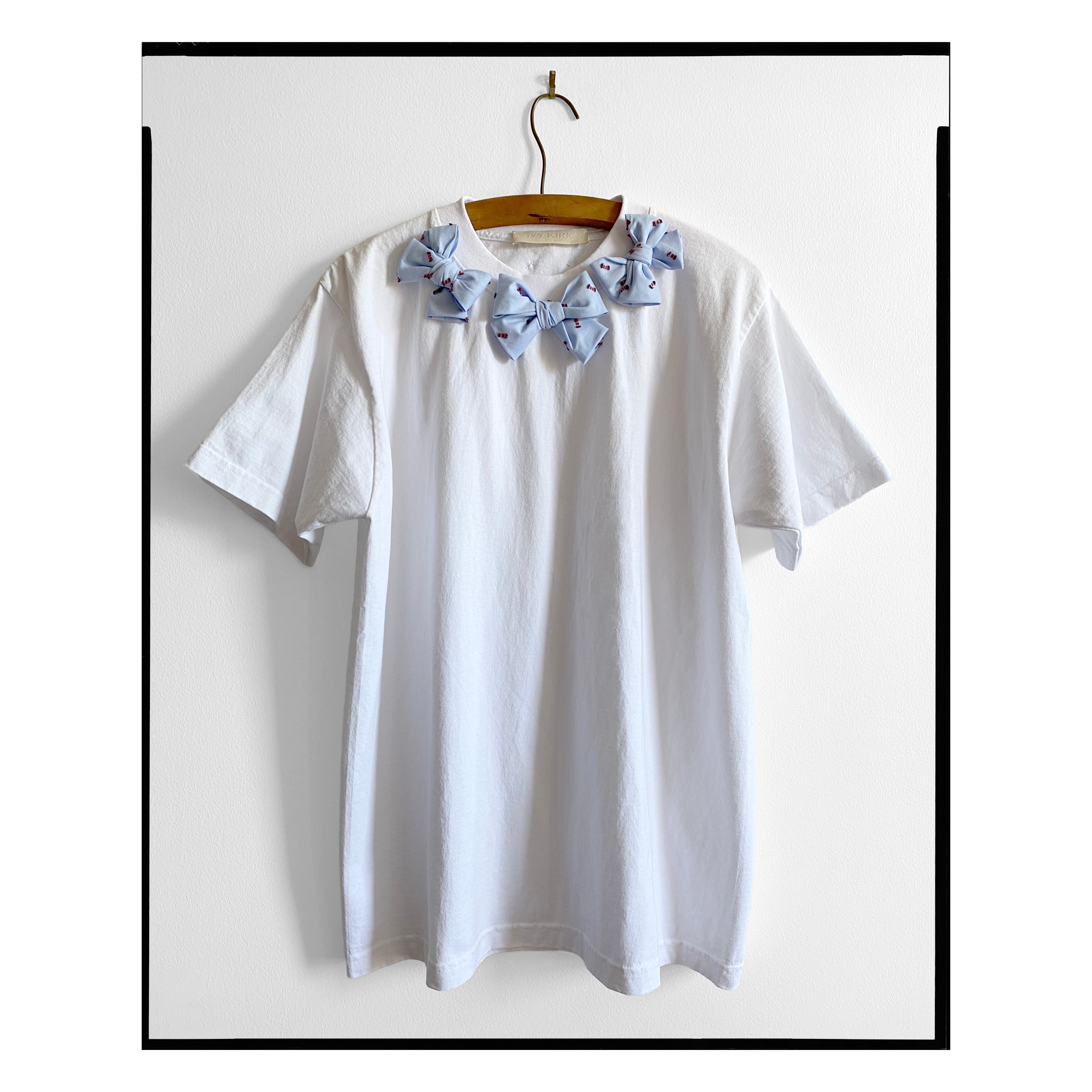 Blue Dot Mini Bow Tee