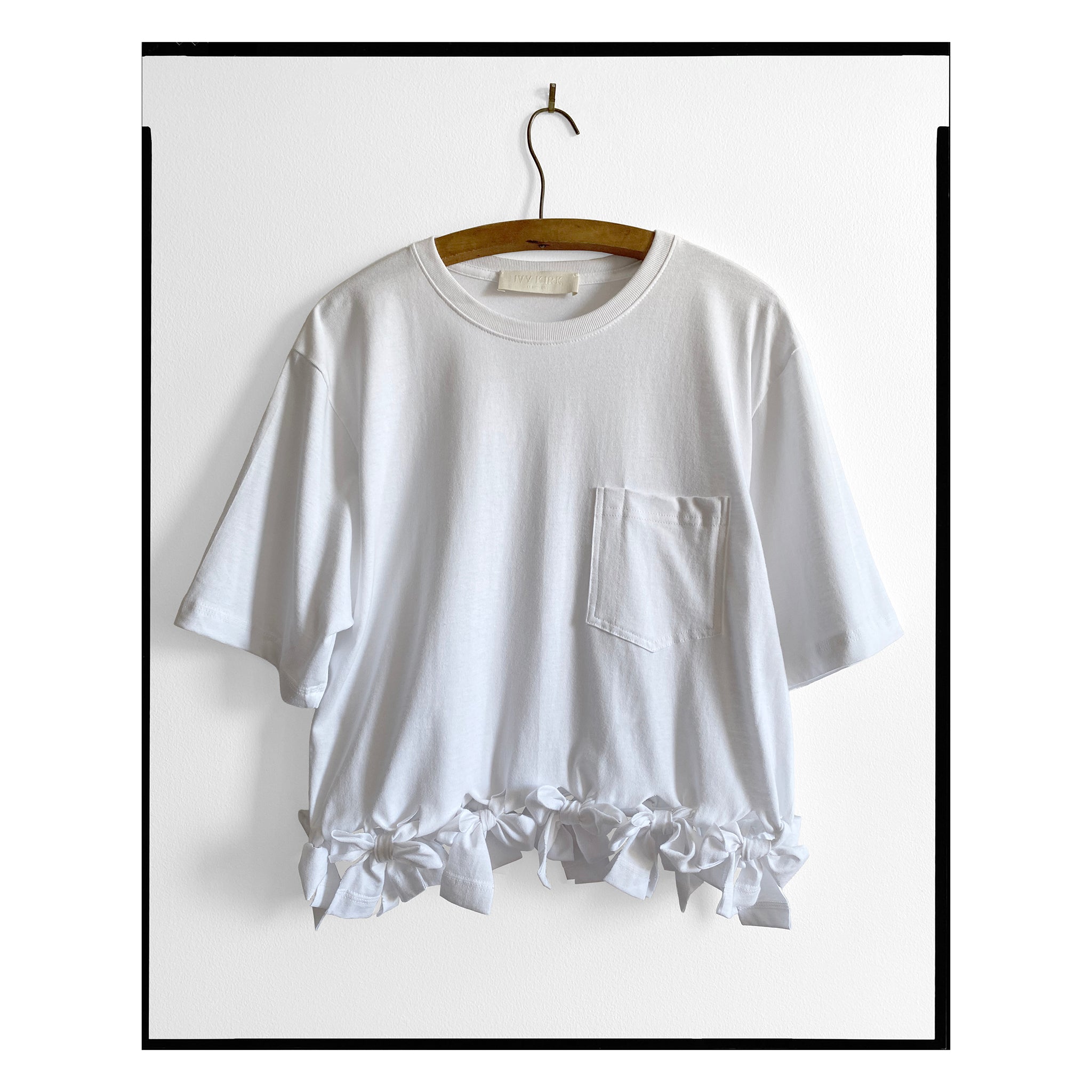 White Tied Pocket Tee