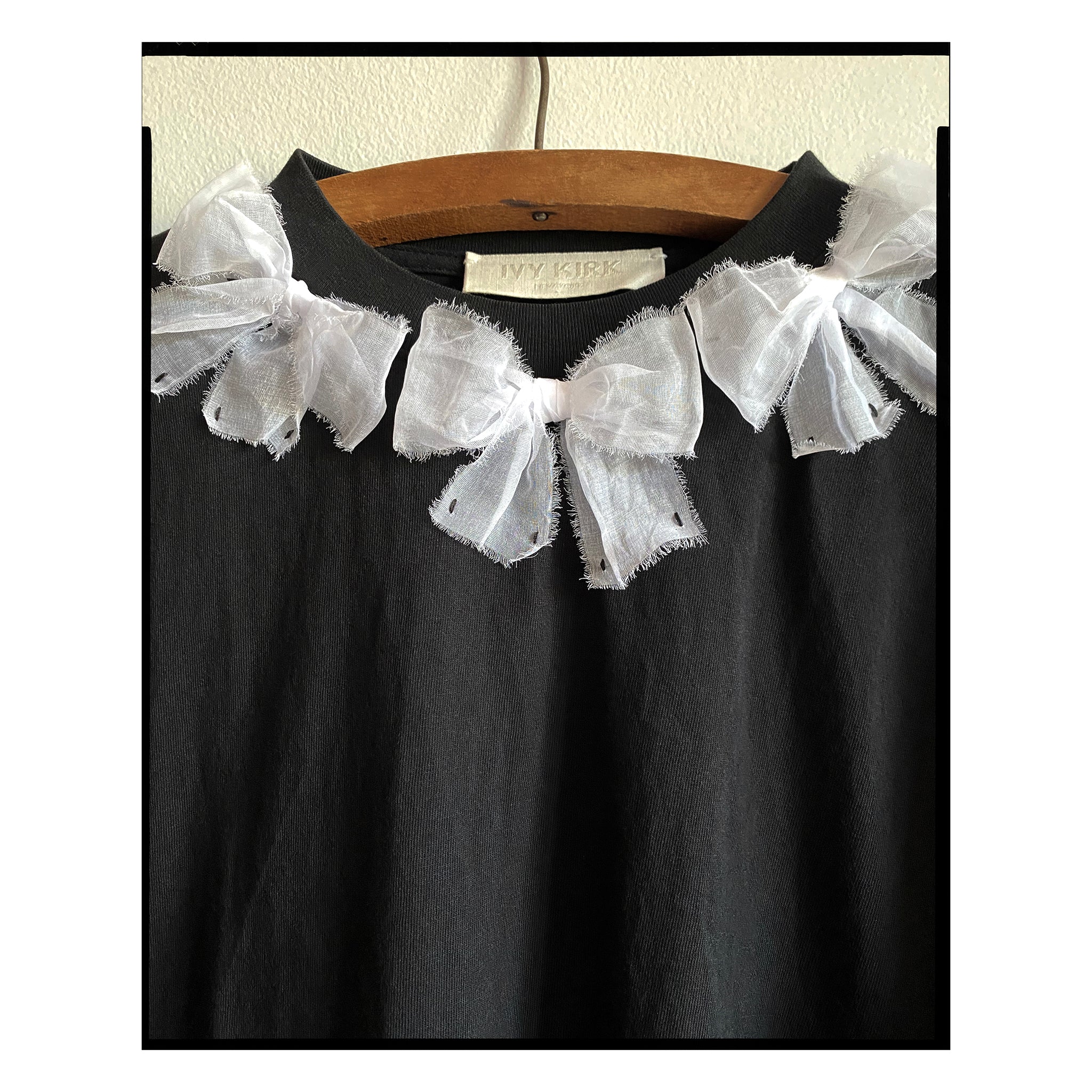 Black & White Organdy Bow Tee