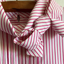 Load and play video in Gallery viewer, Pink &amp; White Striped Poplin Bow Tunic
