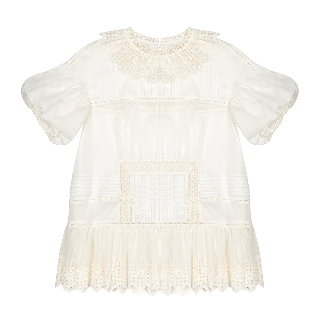Broderie Anglaise Empire-inspired Pintucked Top