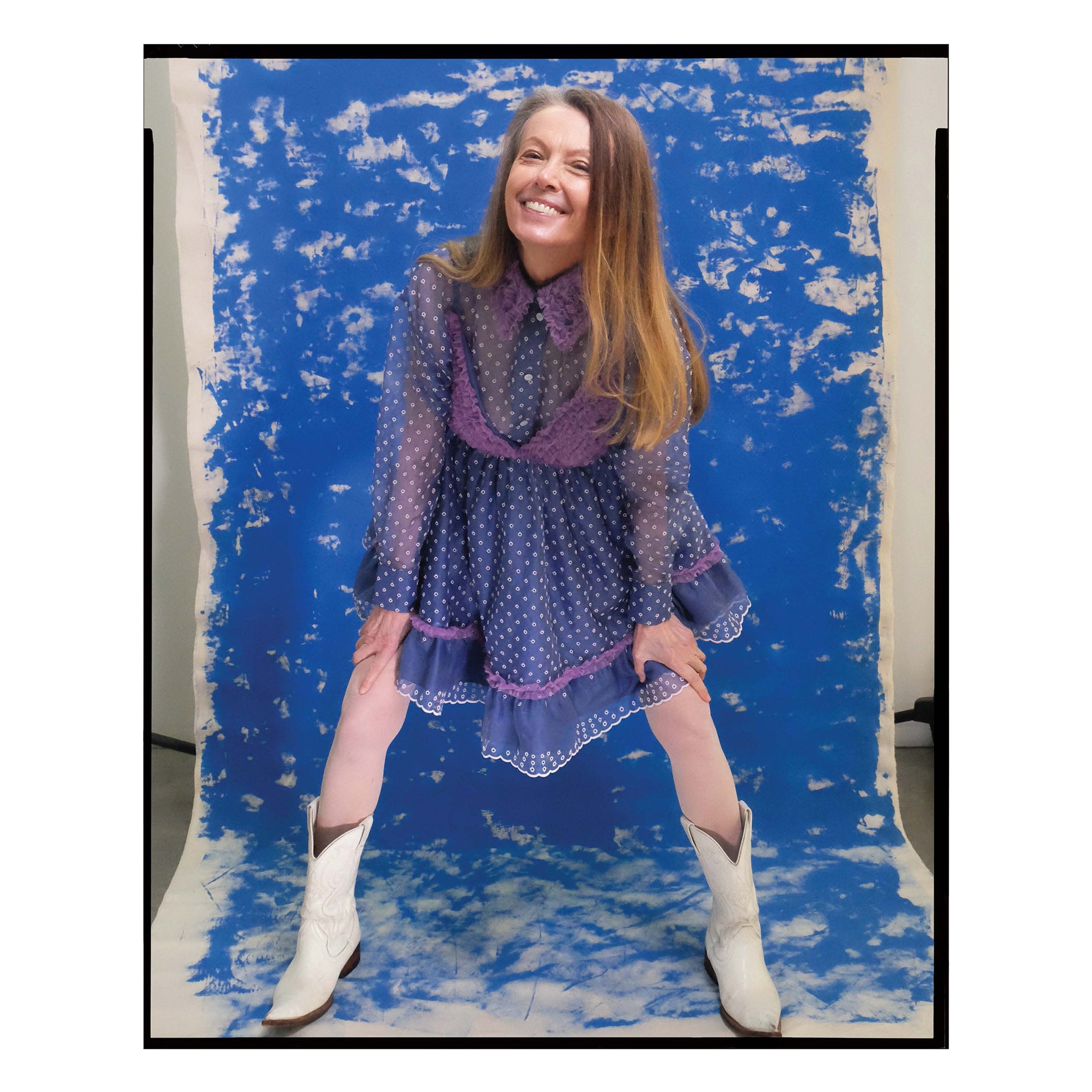 Blue San Gallo Silk Organza Trapeze Shirt