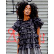 Load image into Gallery viewer, Black Organdy Ruffle Layered Dress
