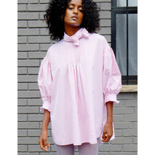 Load image into Gallery viewer, Pink &amp; White Striped Poplin Bow Tunic
