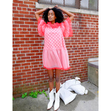 Load image into Gallery viewer, Embellished Pink &amp; Red Cotton Tulle Pierrot Trapeze Dress
