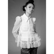 Load image into Gallery viewer, Cotton Tulle Ruffle Western Shirt

