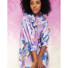 Load image into Gallery viewer, Painterly Floral Silk Twill Smock Dress
