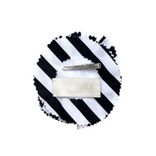 Load image into Gallery viewer, Black &amp; White Striped Poplin Floral Clip
